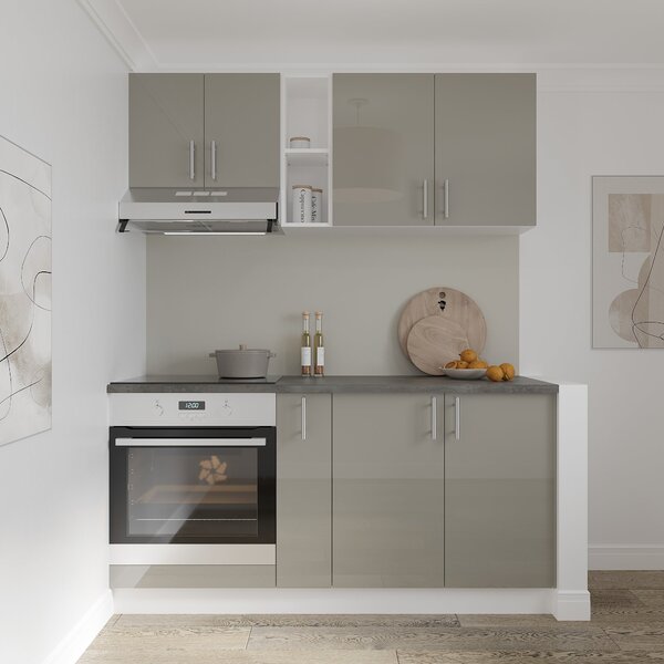 Corp haaus Karo, 2 Usi, Gri Lucios/Alb, MDF, 80 x 50 x 80 cm