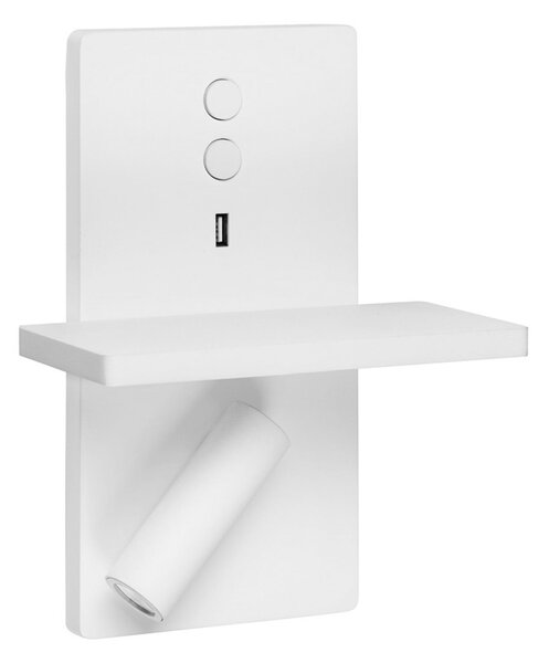 LEDS-C4 E-Lamp aplică de perete LED cu spot, alb, Alb, dormitor, Metal, Modern, Perete unghiular