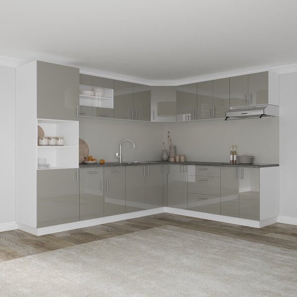 Corp haaus Karo, Gri Lucios/Alb, MDF, 60 x 60 x 60 cm