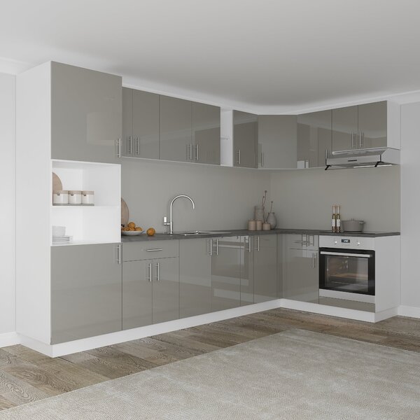 Corp haaus Karo, Gri Lucios/Alb, MDF, 60 x 60 x 60 cm