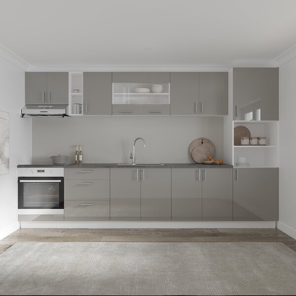 Corp haaus Karo, Gri Lucios/Alb, MDF, 60 x 30 x 45 cm