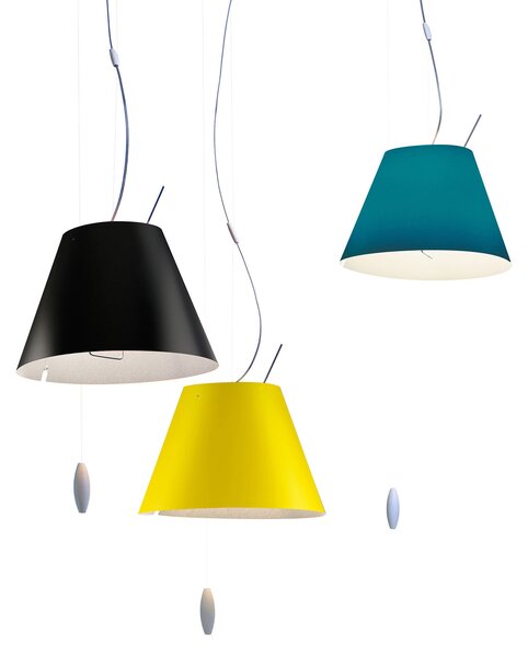 Luceplan Costanzina lampă suspendată, galben, reglabil, Galben, Camera de zi / sufragerie, Metal, Design