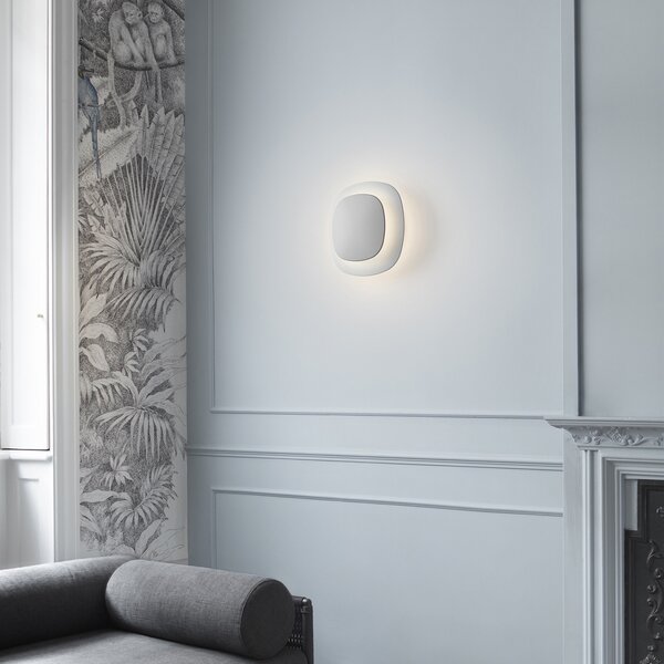 Luceplan Luthien apl. perete LED Phase Cut alb 830, reglabil, Alb, Camera de zi / sufragerie, Metal, Design