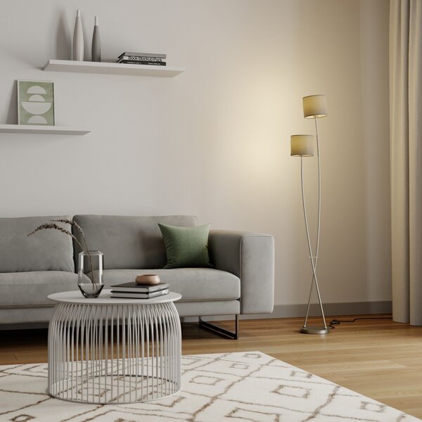 Lampadar Lucande, Juljana, Bej, Camera de zi, Țesătură / Textil, Modern
