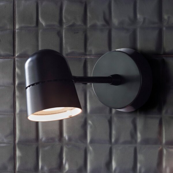 Luceplan Counterbalance spot perete LED, negru, reglabil, Negru, Camera de zi / sufragerie, Metal, Design