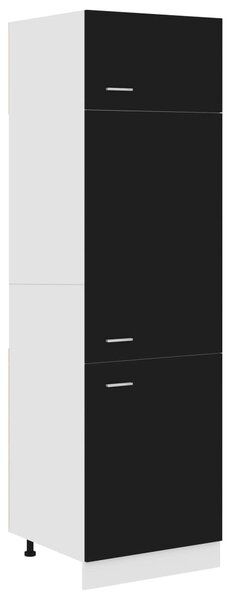 Dulap de frigider, negru, 60x57x207 cm, lemn prelucrat