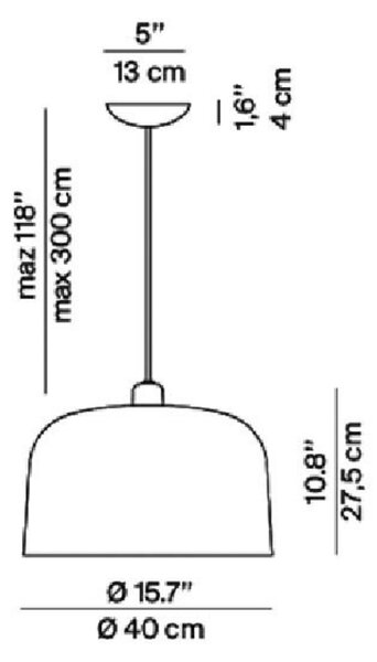 Luceplan Lampă suspendată Zile roșu cărămiziu mat, Ø 40 cm, reglabil, Roșu, Camera de zi / sufragerie, Plastic, Design