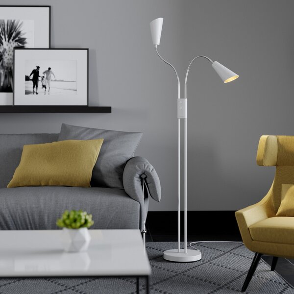 Lampadar Lucande, Medira, Alb, Camera de zi, Metal, Modern