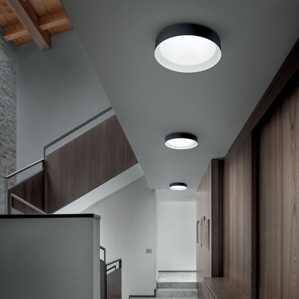 Linea Light Plafonieră LED Crew 2, Ø 33 cm, negru/auriu, Negru, Hol, Metal, Modern