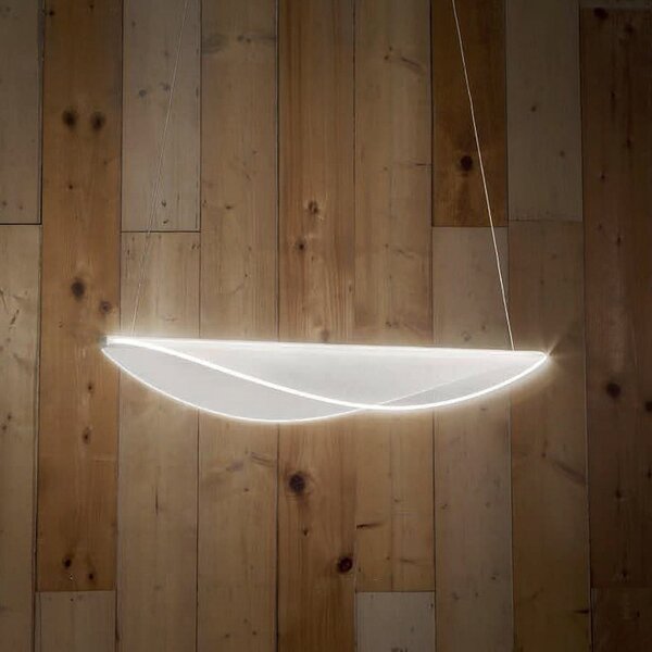 Stilnovo Lampă suspendată LED Diphy, 76 cm, dimabil DALI, reglabil, Alb, Camera de zi / sufragerie, Metal, Modern