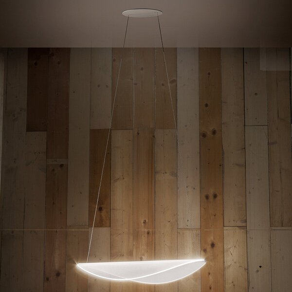 Stilnovo Lampă suspendată LED Diphy, 76 cm, dimabil DALI, reglabil, Alb, Camera de zi / sufragerie, Metal, Modern