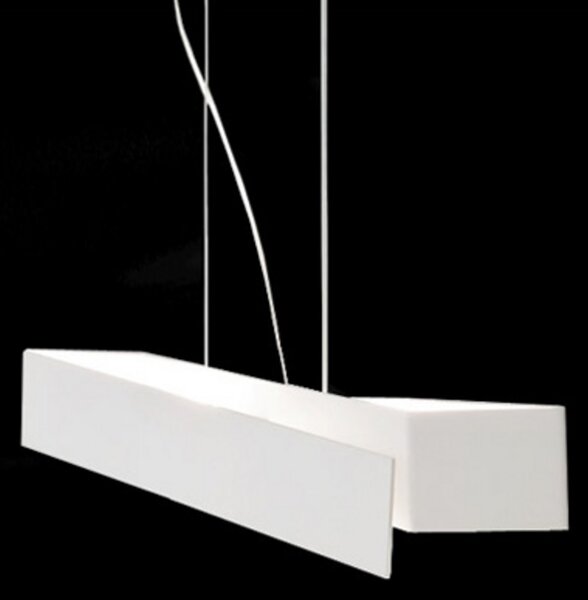 Linea Light Lampă suspendată Zig Zag, alb, reglabil, Alb, Camera de zi / sufragerie, Metal, Design, Suspensie cu flacără unică