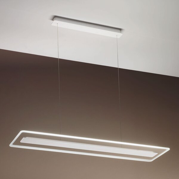 Linea Light Lampă susp. LED Antille, sticlă, unghiulară, crom, reglabil, Metalic, Camera de zi / sufragerie, Sticlă, Modern
