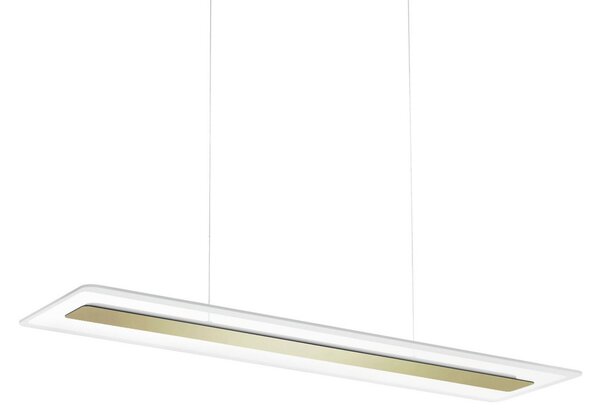 Linea Light Lampă susp. LED Antille, sticlă, unghiulară, auriu, reglabil, Auriu / Alamă, Camera de zi / sufragerie, Sticlă, Modern