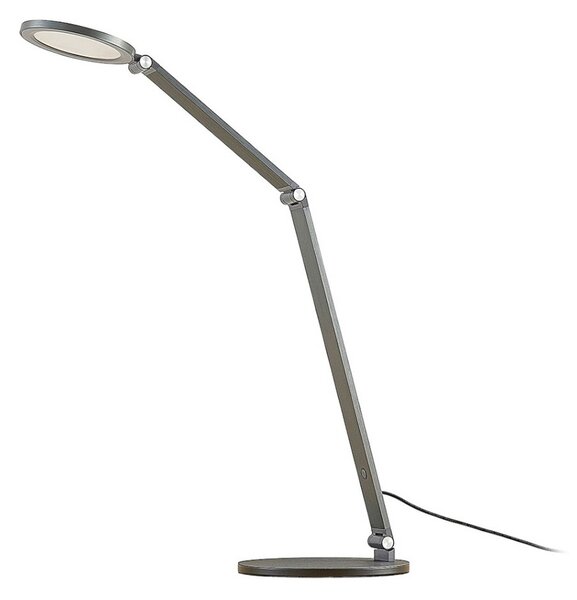 Lampă de masă Lucande, Mion, reglabil, Gri, Studiu / Birou, Metal, Modern