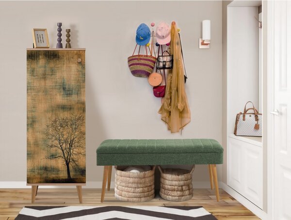 Mobilier pentru hol Feliz 501 (Stejar sonoma + Verde). 1089408