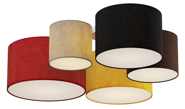 Plafoniere Lindby, Laurenz, reglabil, Multicolor, Camera de zi, Țesătură / Textil, Modern