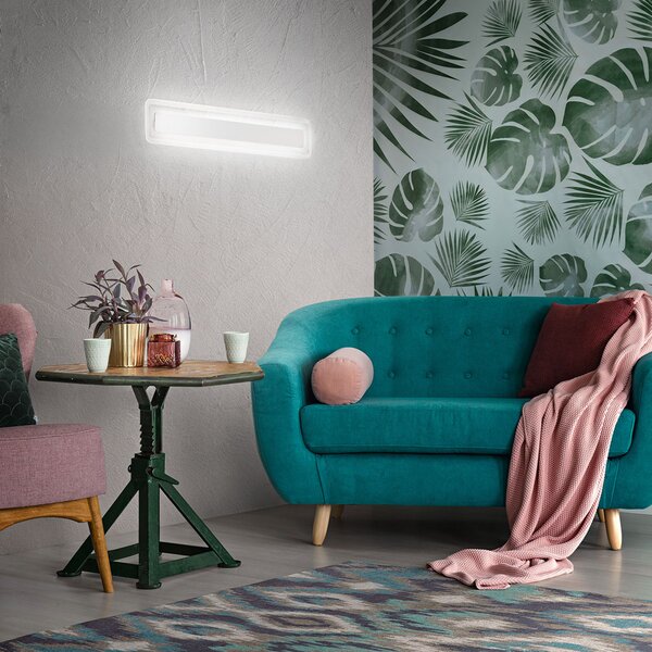 Linea Light Aplică de perete LED Antille alb 61,4 cm, Alb, Camera de zi / sufragerie, Sticlă, Modern