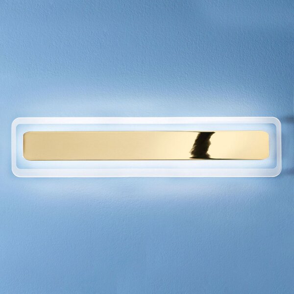 Linea Light Aplică de perete LED Antille auriu 61,4 cm, Auriu / Alamă, Camera de zi / sufragerie, Sticlă, Modern