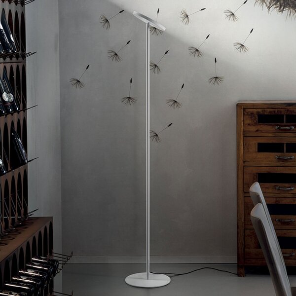 Linea Light Lampă de podea LED Joshua, alb, reglabil, Alb, Camera de zi / sufragerie, Metal, Modern