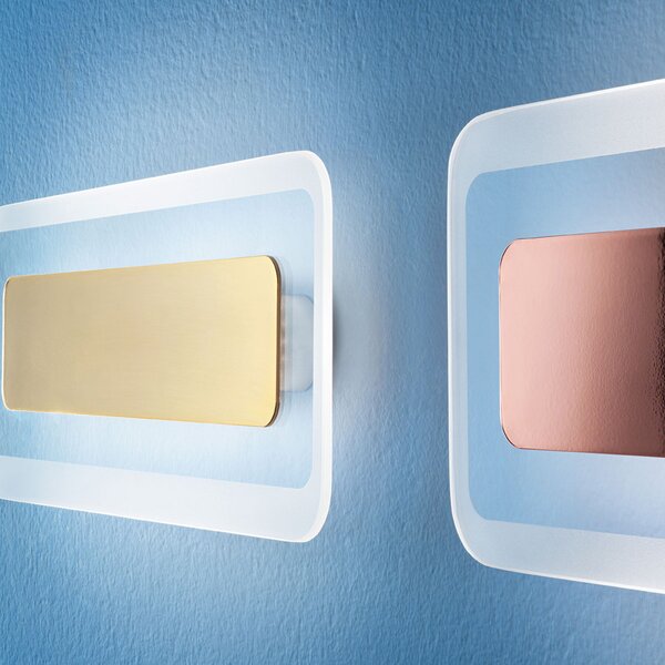 Linea Light Aplică de perete LED Antille cupru 31,4 cm, Cupru, Camera de zi / sufragerie, Sticlă, Modern