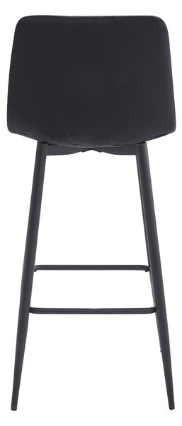 Scaun de bar negru NADO VELVET cu picioare negre