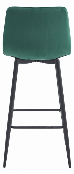 Scaun de bar verde inchis NADO VELVET cu picioare negre