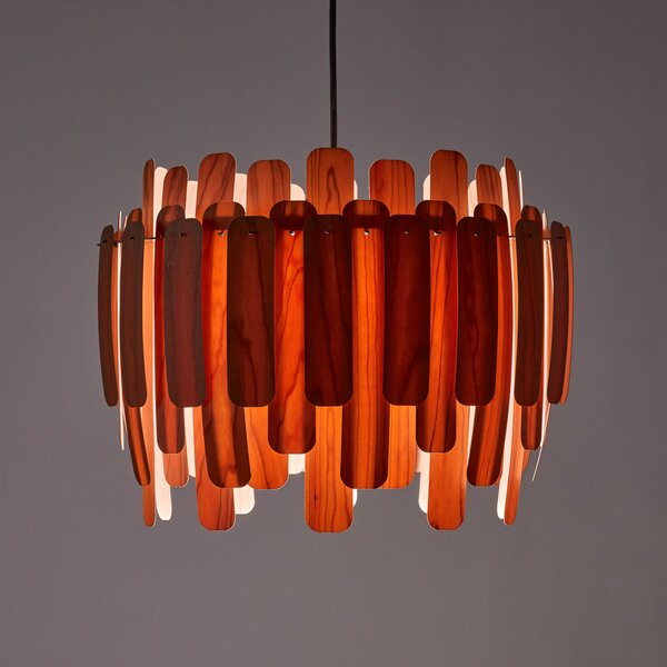LZF LAMPS Maruja lampă suspendată lemn, cireș, reglabil, Lemn, Camera de zi / sufragerie, Lemn, Design