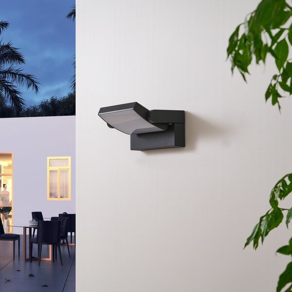 Lămpi de exterior Lindby, Sherin, Negru, Balcon, Aluminiu, Modern