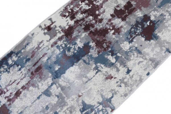 Traversa Hol, Model Topaz 1807X, Traversa festonata Latime 60 cm, Gri Albastru 60 x 300