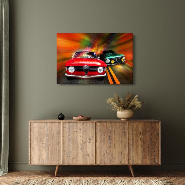 Tablou - Mașini de curse retro (90x60 cm)
