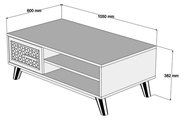 Masă de cafea Aysha (Nuc + albastru). 1089457