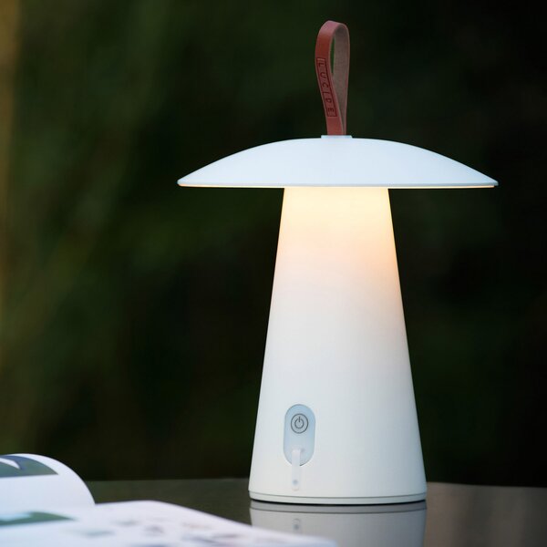 Lucide La Donna LED lampă de masă reîncărcabilă, alb, aluminiu, dimabil, reglabil, Alb, Camera de zi / sufragerie, Metal, Modern