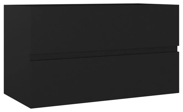Dulap de chiuvetă, negru, 80 x 38,5 x 45 cm, PAL