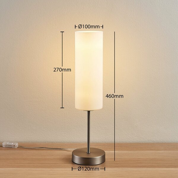 Lampă de masă Lindby, Felice, Alb, Camera de zi, Sticlă, Modern