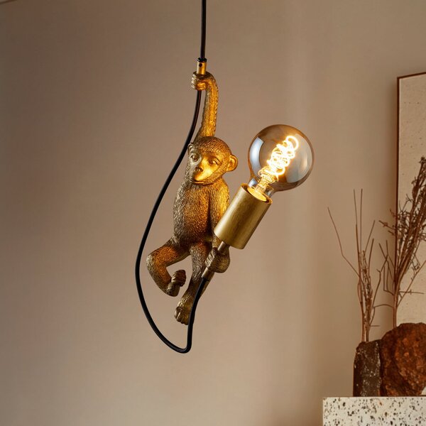 Lucide Suspensie Extravaganza Chimp, auriu mat/negru, reglabil, Auriu / Alamă, Camera de zi / sufragerie, Plastic, Design