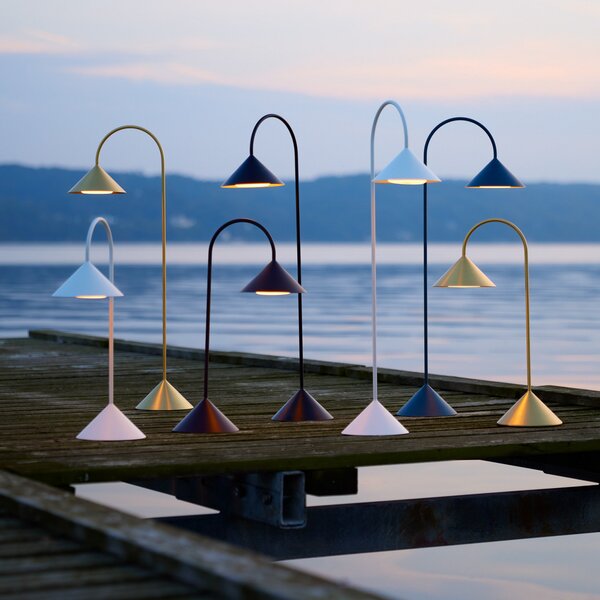 FRANDSEN Lampadar LED Grasp, culoare alamă, înălțime 72 cm, reglabil, Auriu / Alamă, Metal, Design