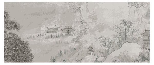 Tablou - Peisaj chinezesc (120x50 cm)