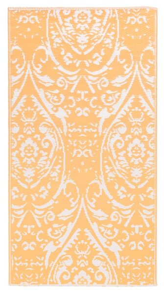 Covor de exterior, portocaliu/alb, 80x150 cm, PP