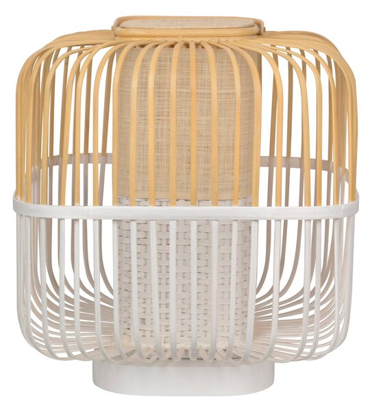 Lampă de masă Forestier, Bamboo Square M, Alb, Camera de zi, Bamboo, Design