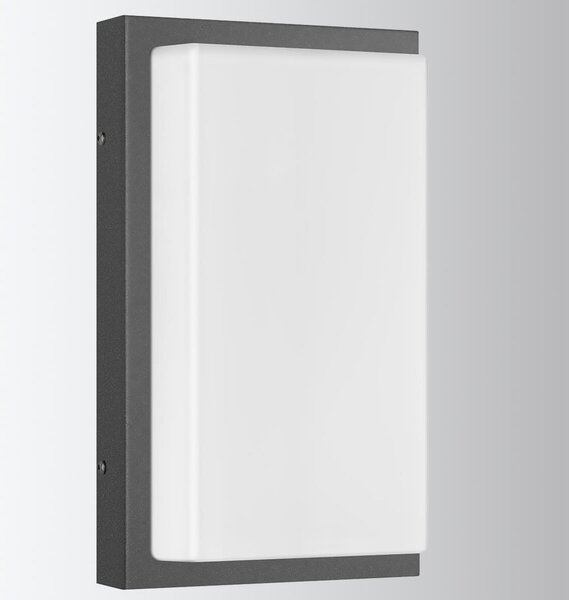 LCD Alb cald LED lumina de perete în aer liber Babett, Negru, Metal, Modern