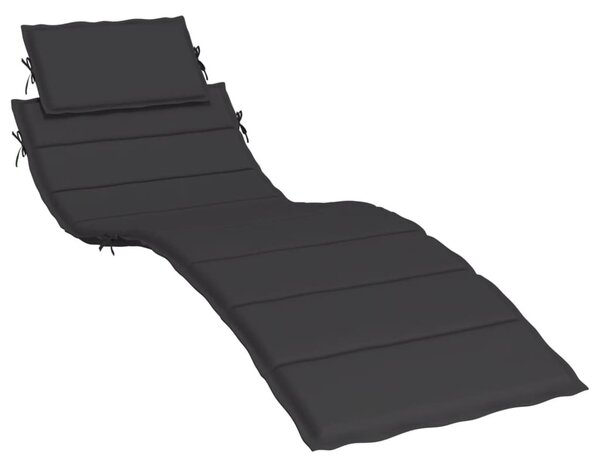 Pernă de șezlong, negru, 186x58x3 cm, textil oxford