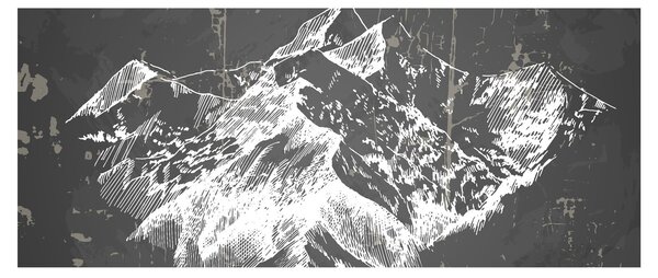 Tablou - Ilustrație de munți (120x50 cm)