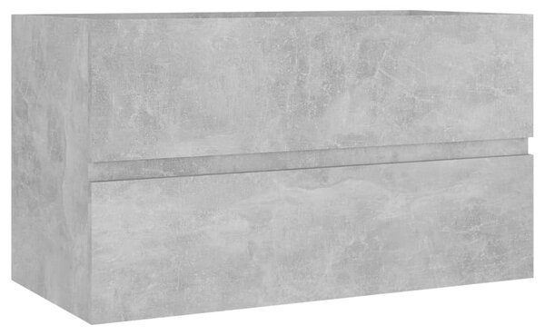 Dulap de chiuvetă, gri beton, 80x38,5x45 cm, PAL