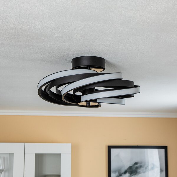 Domiluce Plafonieră LED Zoya, negru mat, reglabil, Negru, Camera de zi / sufragerie, Metal, Modern