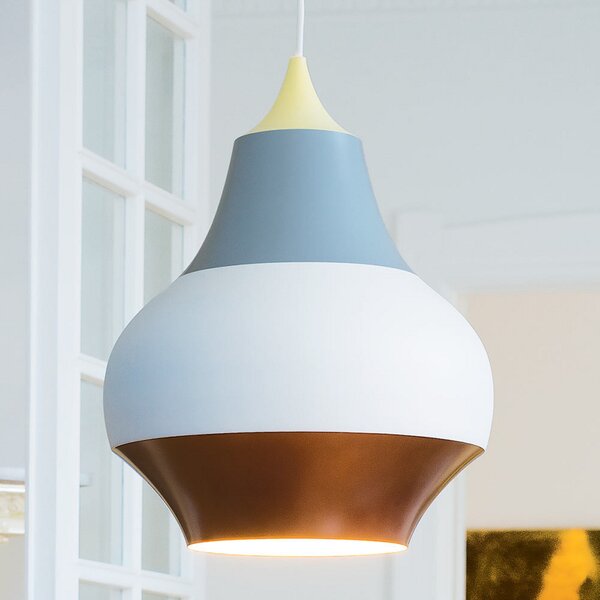 Louis Poulsen Cirque lampă susp., galben, 38 cm, reglabil, Multicolor, Camera de zi / sufragerie, Metal, Design