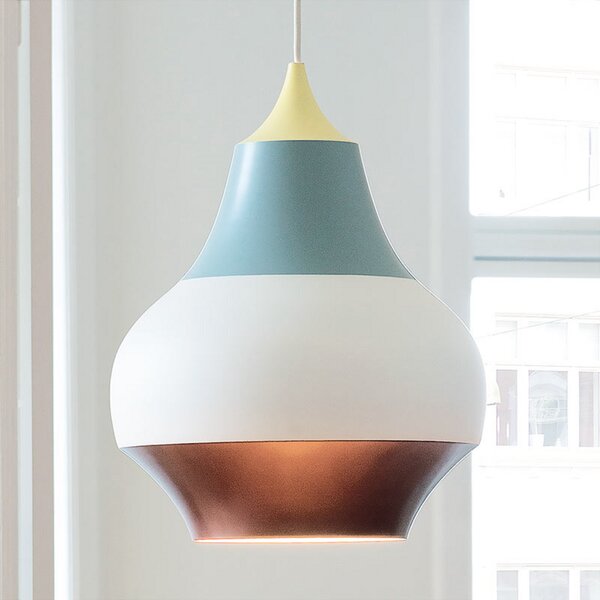 Louis Poulsen Cirque lampă susp., galben, 38 cm, reglabil, Multicolor, Camera de zi / sufragerie, Metal, Design
