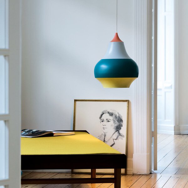 Louis Poulsen Cirque lampă susp., roșu, 38 cm, reglabil, Multicolor, Camera de zi / sufragerie, Metal, Design