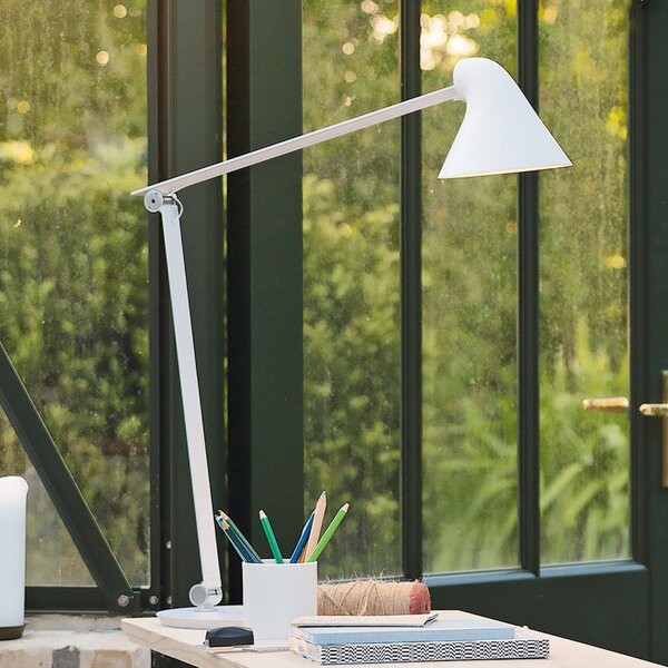 Louis Poulsen NJP Lampă de masă Picior 2.700 K alb, reglabil, Alb, Camera de zi / sufragerie, Metal, Design