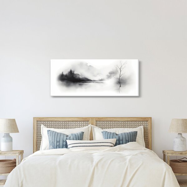 Tablou - pictură cu cerneală de peisaj (120x50 cm)